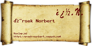 Érsek Norbert névjegykártya